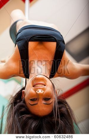Point of view of a pole dancer