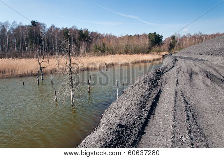 Polluted water