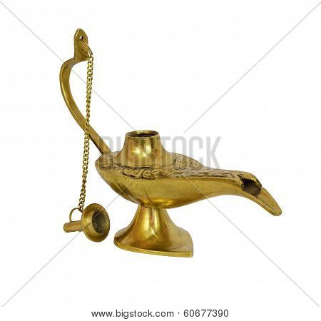 Gold genie lamp