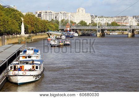 Touristic ship on Thames, London, Europe