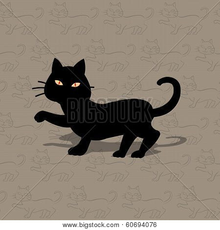 Black cat with seamless background
