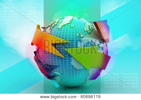 Earth with arrow circle around