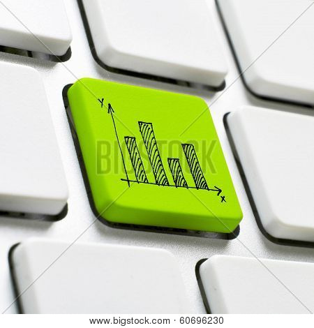 Computer Keyboard With Infographics Element