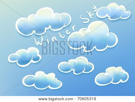Clouds on winter sky