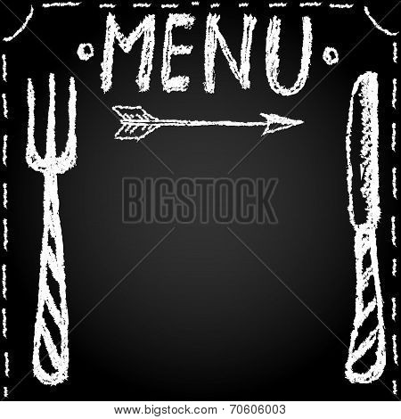 Menu blank drawn in chalk