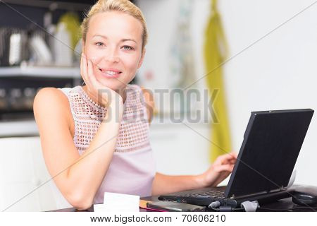 Business woman working from home.
