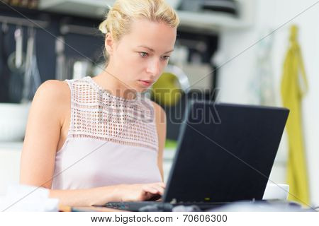 Business woman working from home.