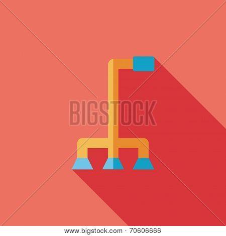 Walking Stick Flat Icon With Long Shadow