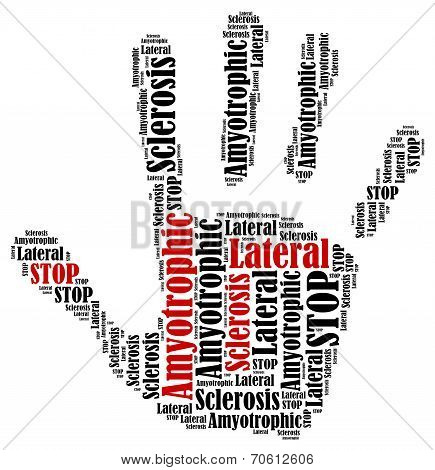 Als. Word Cloud Illustration Brain Disease Related.