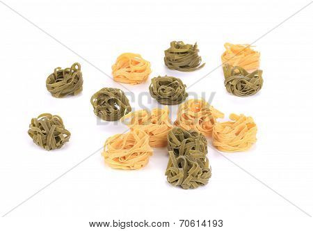 Tagliatelle paglia e fieno tipycal italian pasta.