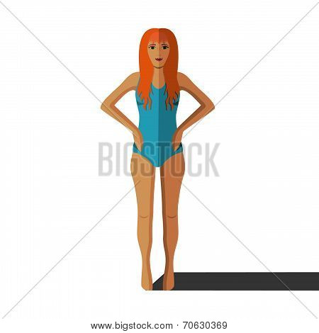 Girl On A White Background