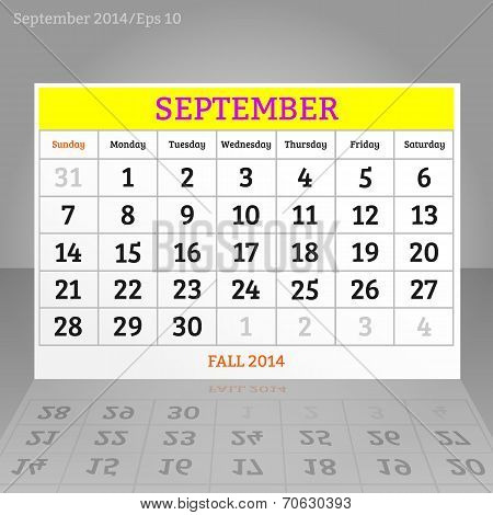 Fall-autumn October Calendar