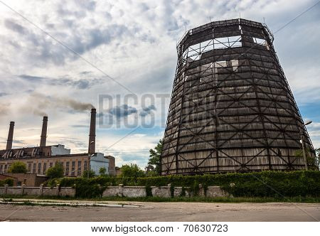 Old Cooling Tower Of The Cogeneration Plant In Kyiv, Ukraine