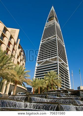 RIYADH - DECEMBER 22: Al Faisaliah tower facade on December 22, 2009 in Riyadh, Saudi Arabia. Al Faisaliah towers is a luxury hotel and the most distinctive skyscraper in Saudi Arabia