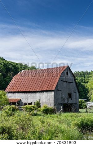 Aged Barn On Farmland