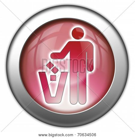 Icon, Button, Pictogram Litter Container