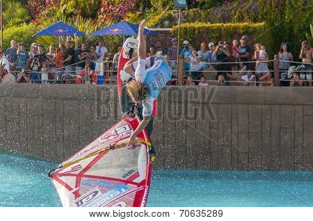 Windsurfing session in Siam park. PWA2014 Tenerife