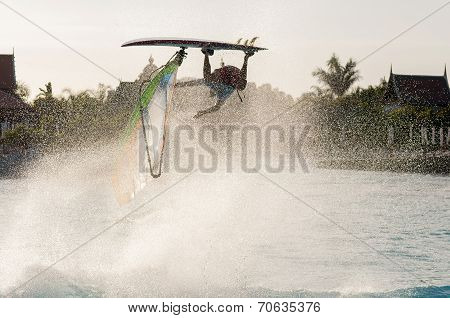 Windsurfing session in Siam park. PWA2014 Tenerife