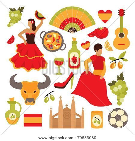 Spain icons set