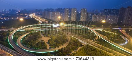 overpass and a lot of cars in China