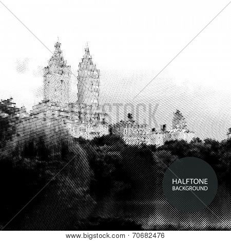 Halftone Background Design - Central Park, New York