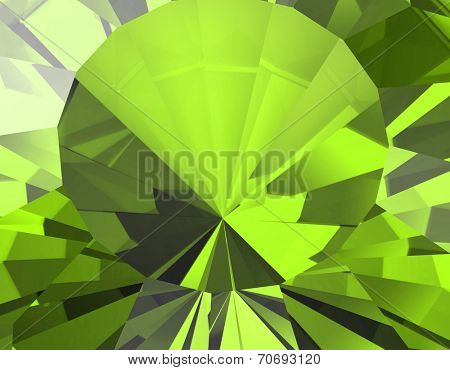 Background of jewelry gemstone. Facet. Peridot