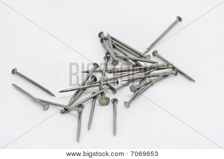 Nails isolated on the white background