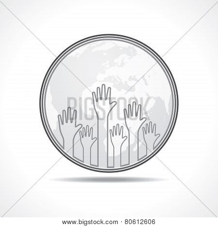 Hand background with earth stock vector