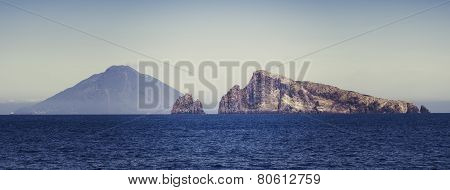 Stromboli volcano at eolie island, Sicily