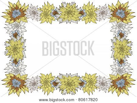 Horizontal White Floral Frame