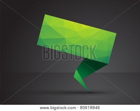 Green Origami Tag With Triangles And Shadow
