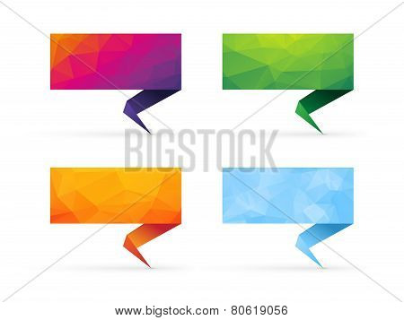 Colorful Signs Composed Of Small Triangles And Shadow
