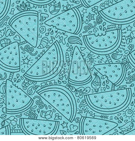 Watermelon pattern outlines ornate