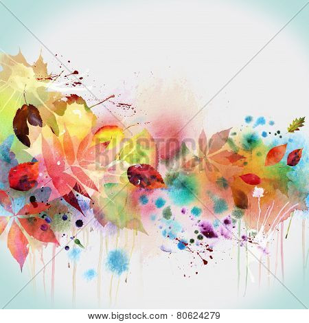 Watercolor painting floral background