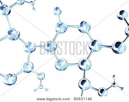 Abstract molecular structure. Isolated on white background