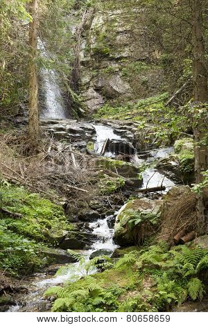 Waterfall Saint Spirit And Spring In Rhodopes Mountain