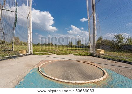 Hammer Throw Cage At Sunny Day