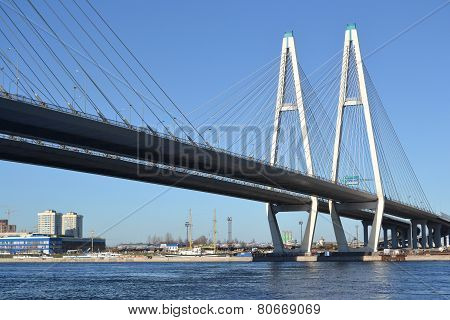 Big Obukhovsky Bridge In St.Petersburg.
