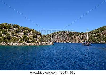 A Turkish pleasure boat on a trip