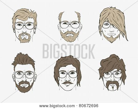 hair and beard on the sketch