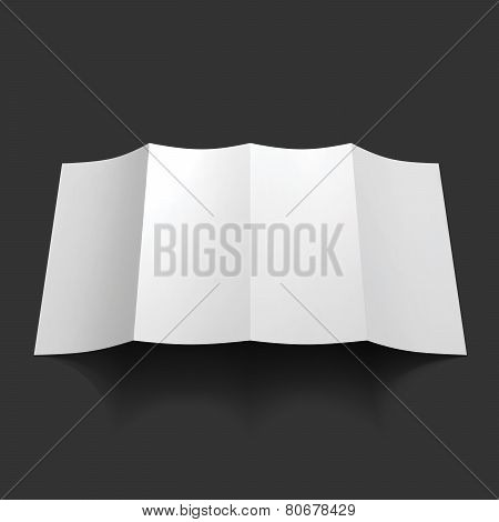 Blank trifold paper brochure mockup.