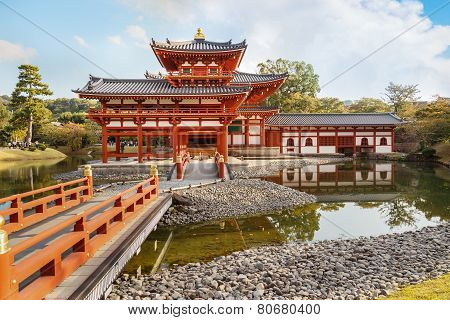 The Phoenix Hall of Byodo-in Temple in Kyoto Japan