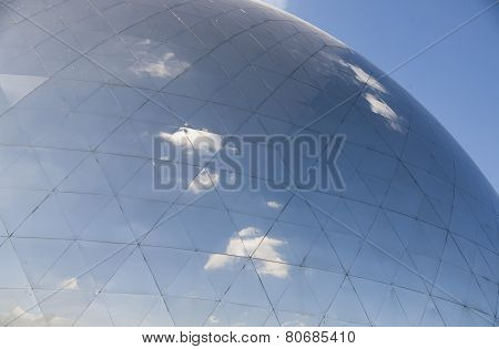 glass dorm with blue sky