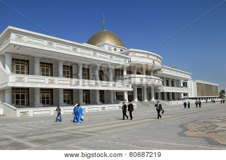 Ashgabad, Turkmenistan - October, 10 2014: Central Square Of Ashgabad In October, 10 2014. Turkmenis