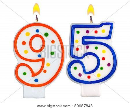 Birthday Candles Number Ninety Five