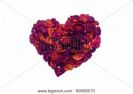 Dried rose heart