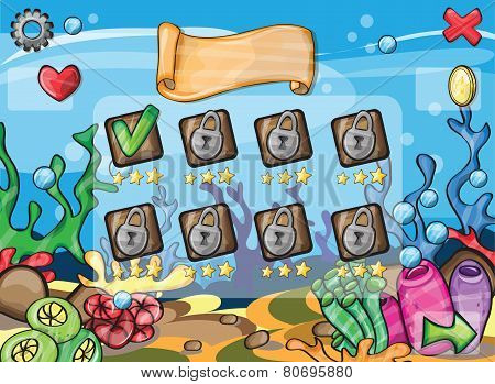 Game elements for underwater game theme