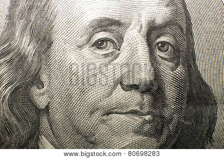 Portrait Image Of $100 Us Dollars