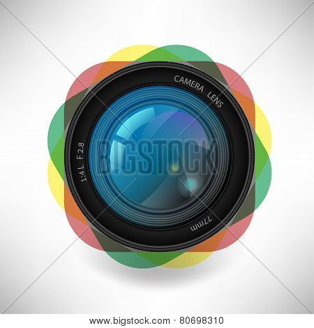 Vector Illustration Of A Single Detailed Camera Icon Isolated On Soft Background
