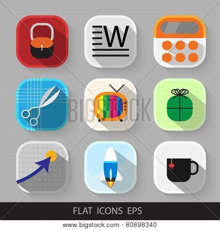 Vector Modern Flat Icons Set. Eps 10